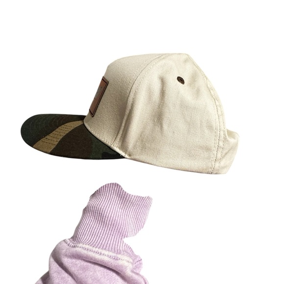 Cream and Camouflage Hat with Feather Emblem - Picture 2 of 5